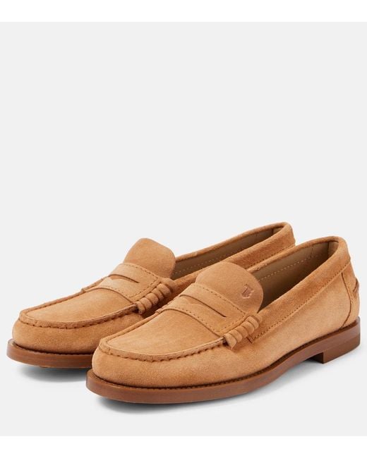 Tod's Brown Gommino Suede Penny Loafers