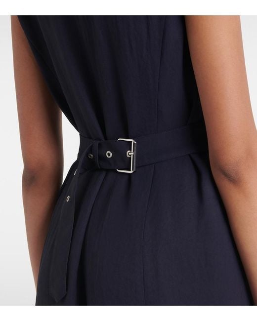 Dries Van Noten Blue Gabardine Midi Dress