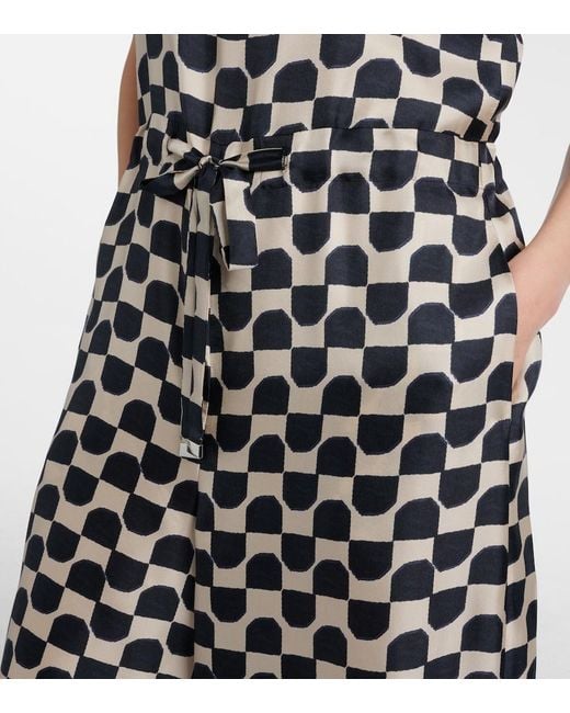 Max Mara White Ronchi Printed Silk Jumpsuit