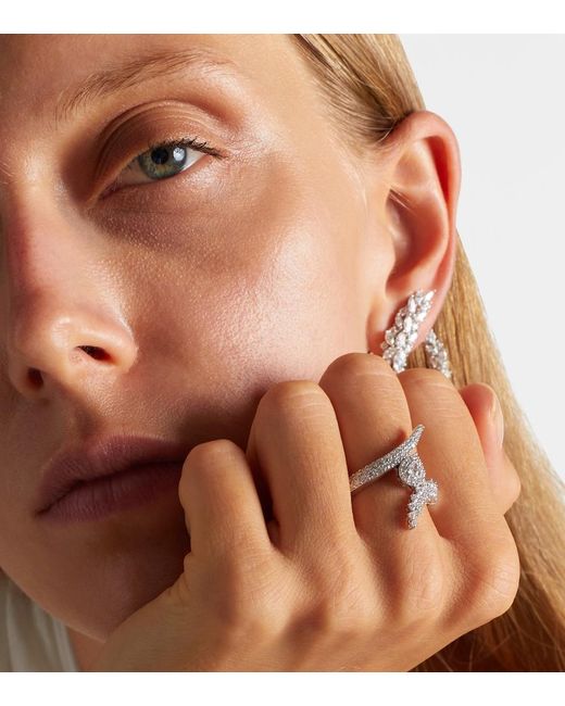 YEPREM White Y-Not 18Kt Ring With Diamonds