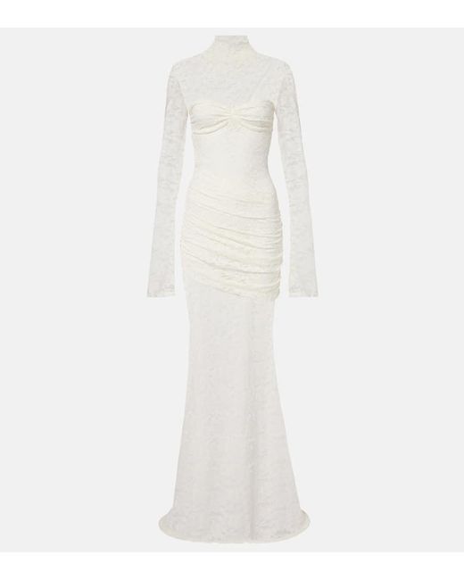 Bananhot Women's White Francisca Lace Maxi Dress
