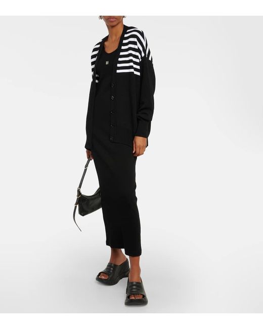 Givenchy Black Cardigan 4G aus Ramie und Baumwolle