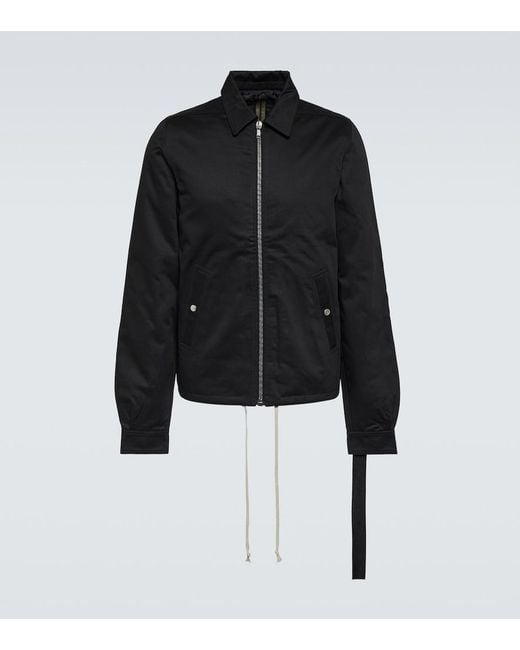 Rick Owens Black Cotton Twill Jacket for men