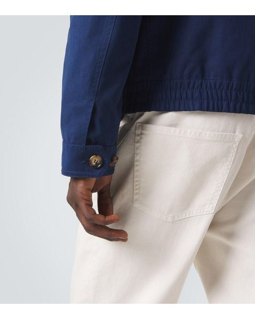 Brunello Cucinelli Blue Technical Blouson Jacket for men