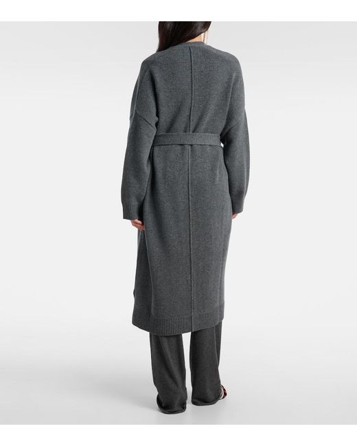 Extreme Cashmere Gray N°105 Coat Belted Cashmere Wrap Cardigan