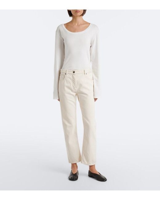 The Row Natural Riaco Mid-Rise Straight Jeans
