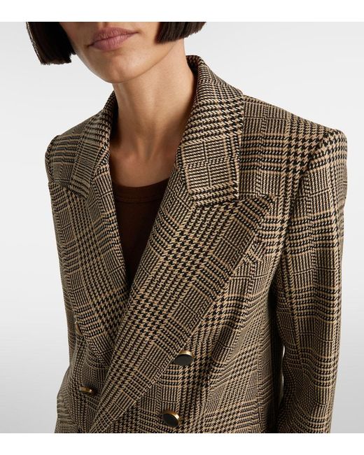 Veronica Beard Brown Rhys Houndstooth Double-Breasted Blazer