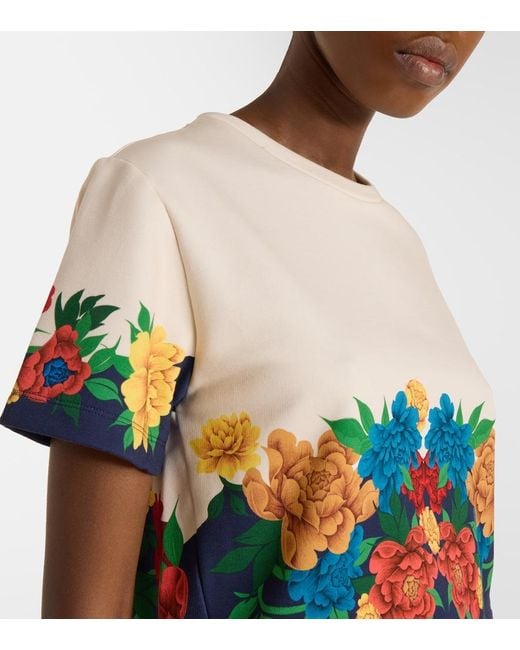 LaDoubleJ Blue La Scala Floral Cotton Jersey T-Shirt