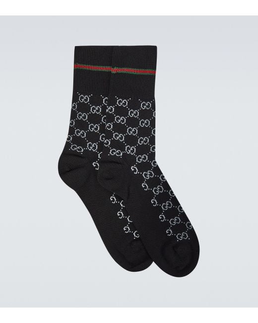Gucci Black GG Cotton Blend Socks for men