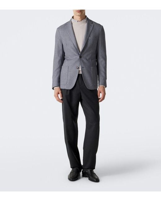 Eleventy Gray Wool, Cotton, And Cashmere Blazer for men