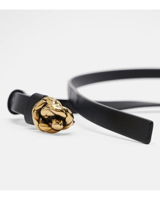 Bottega Veneta Black Knot Leather Belt