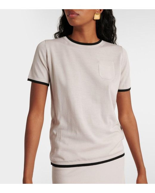 Max Mara White Egidio Virgin Wool T-Shirt