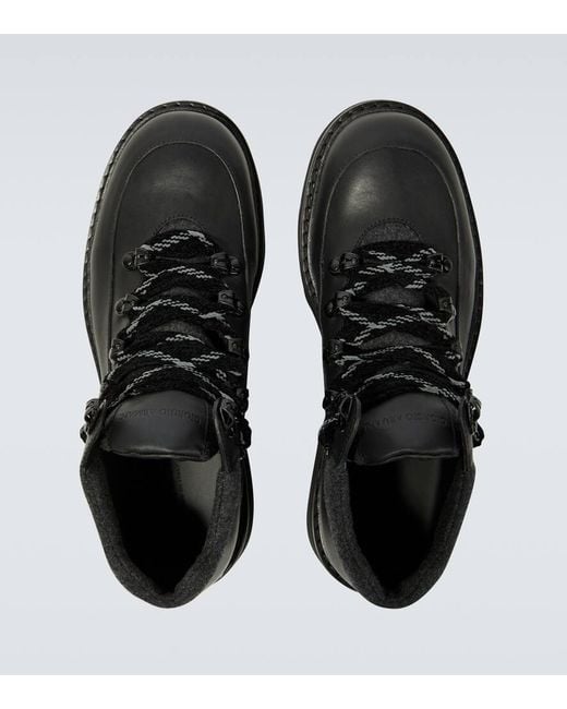 Giorgio Armani Black Leather Lace-up Boots for men