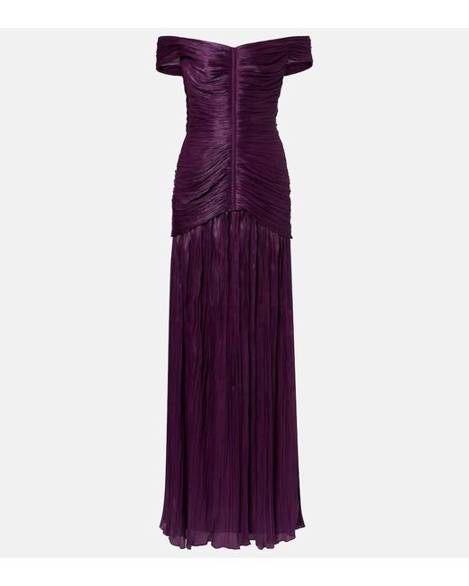 Robe En Crepe A Encolure Bardot Marmar Halim en coloris Purple