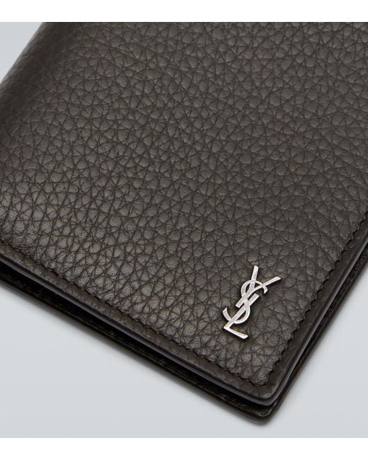 Saint Laurent Black Cassandre Leather Wallet for men