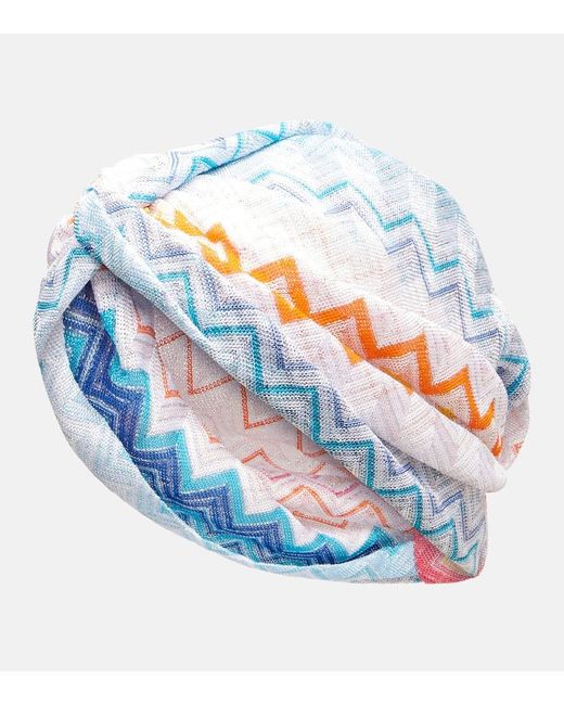 Fascia Per Capelli A Zig-Zag di Missoni in Blue