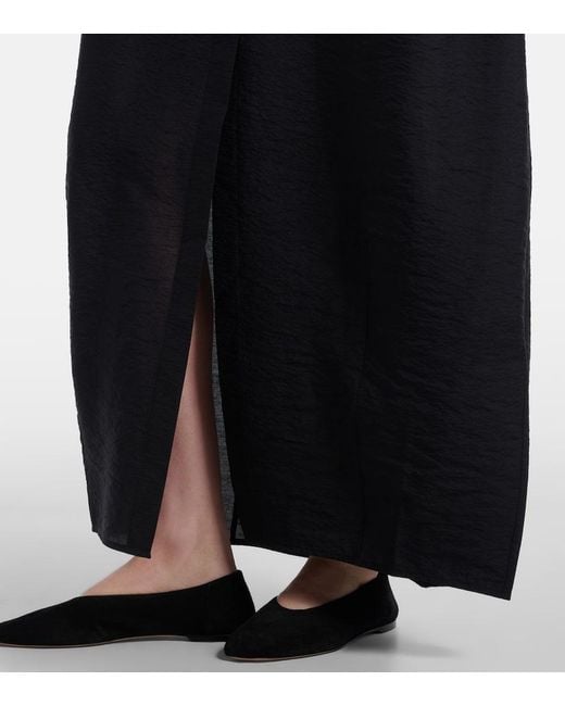 Totême Black Silk-Blend Shirt Dress