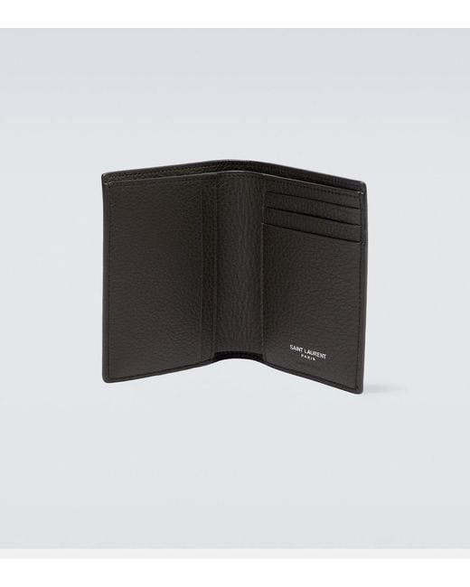 Saint Laurent Black Cassandre Leather Wallet for men
