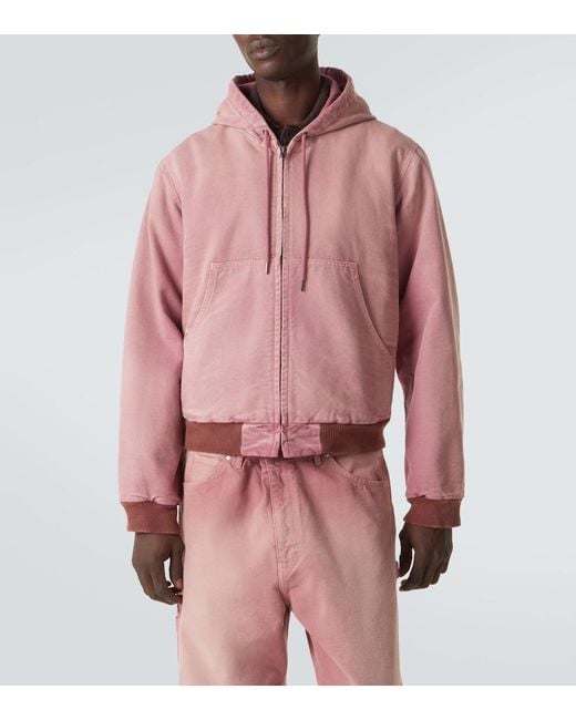 Sudadera Cropped De Algodon Auralee de hombre de color Pink