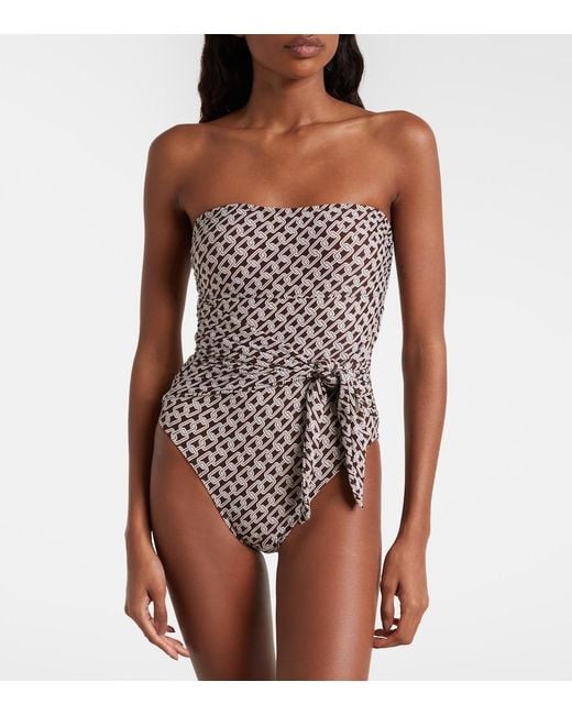 Melissa Odabash Brown Munich Printed Swimsuit