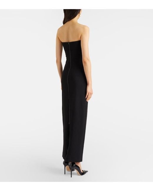 Balmain Black Belted Jersey Gown