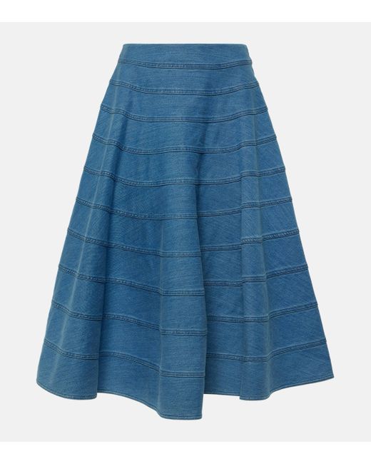 Altuzarra Blue Grace Paneled Denim Midi Skirt