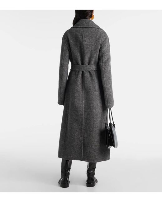 Jil Sander Black Belted Wool-Blend Pile Coat