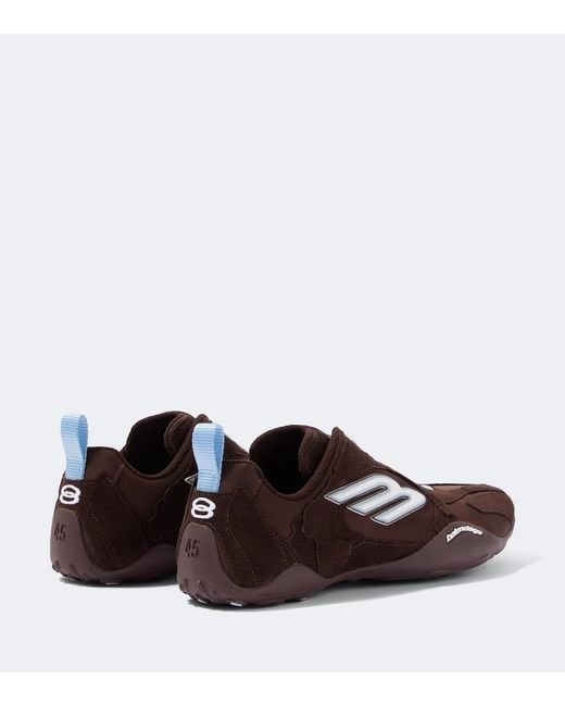Balenciaga Brown Monday Ultra Corduroy-Trimmed Sneakers for men