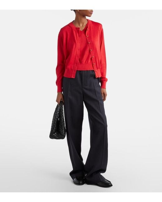 Bottega Veneta Red Knot Sweater Vest And Cardigan Set
