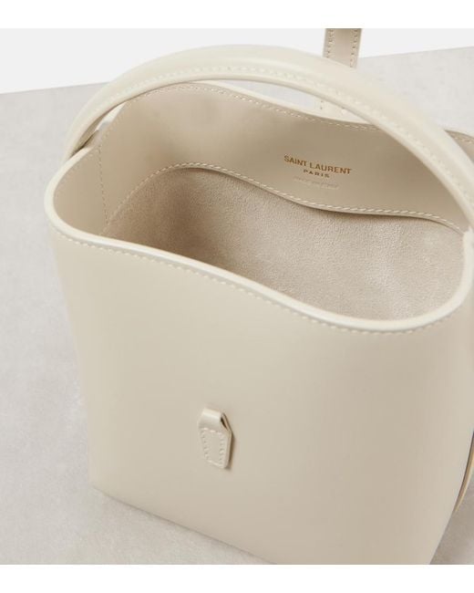 Bolso Saco Le 37 Mini De Piel Saint Laurent de color White