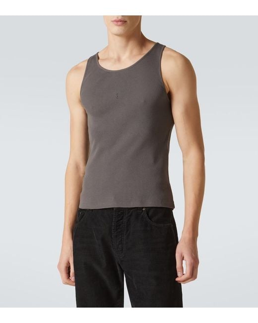 Saint Laurent Gray 'Cassandre' Tank Top for men