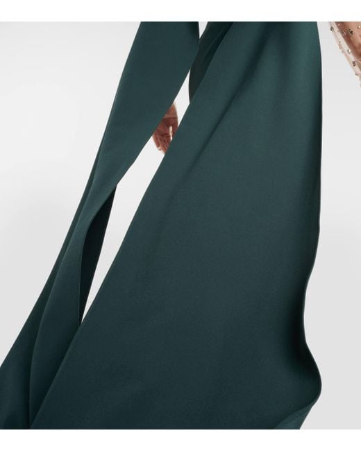 Robe longue brodee Safiyaa en coloris Green