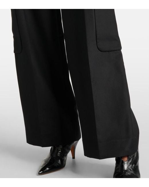 Khaite Black Caiton Straight Pants