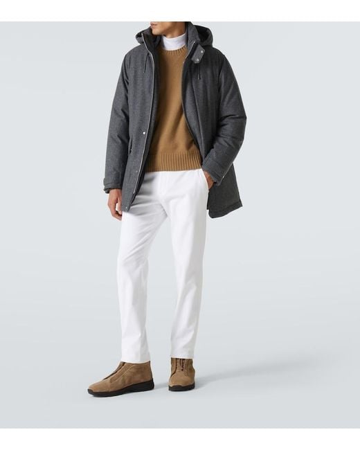 Zegna White Comfort Mid-Rise Cotton Chinos for men