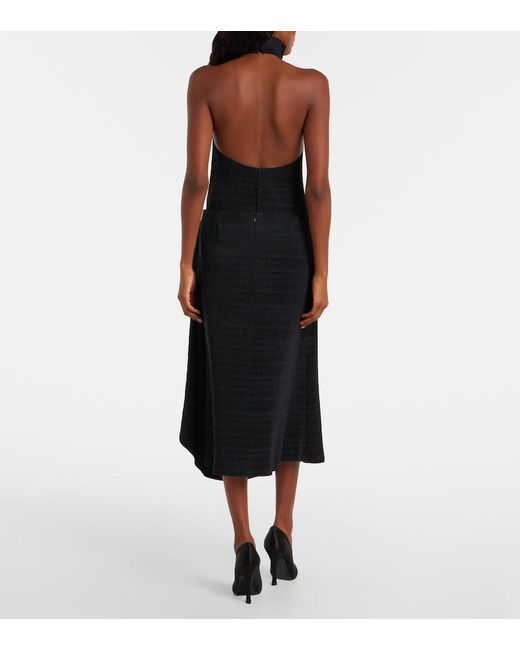 Magda Butrym Black Shirred Turtleneck Top