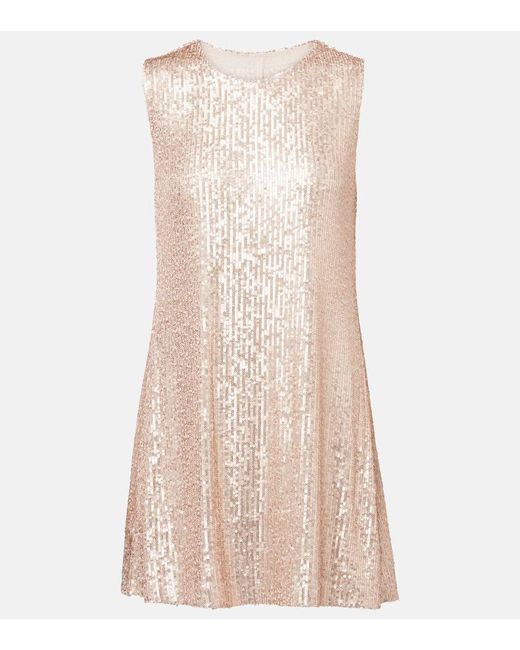 Norma Kamali Natural Sequined Minidress