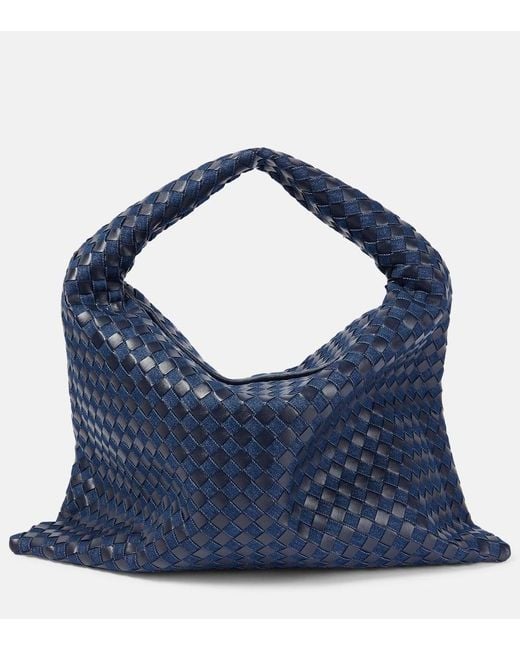 Bottega Veneta Blue Hop Large Denim And Leather Tote Bag
