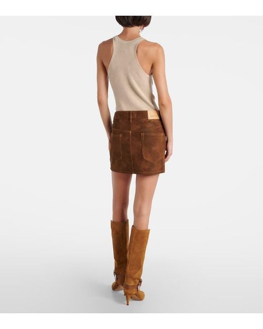 Minifalda Kimmy De Piel Sintetica Isabel Marant de color Brown