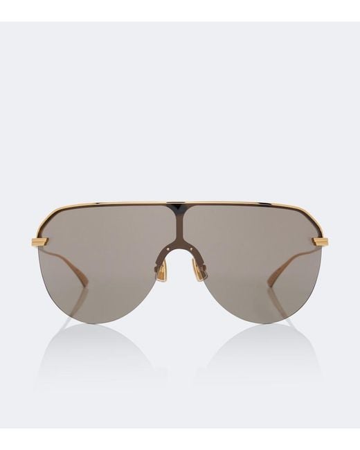 Bottega Veneta Gray Ribbon Aviator Sunglasses