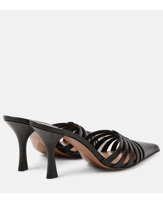 Paris Texas Black Nadia 85 Cutout Leather Mules