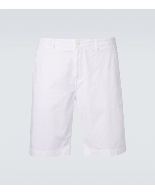 Vilebrequin White Cotton-Blend Satin Bermuda Shorts for men