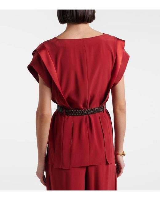 Max Mara Red Belted Top