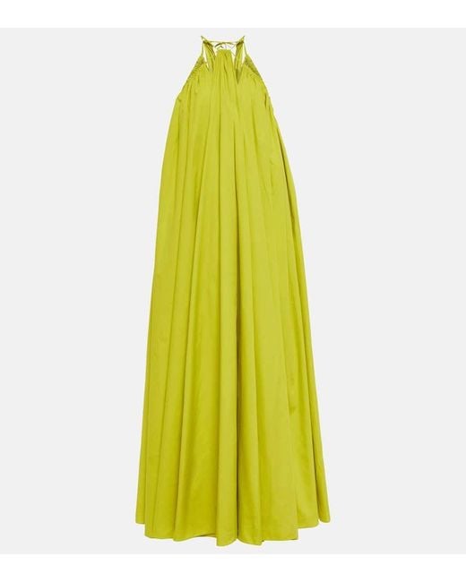 Robe Longue En Coton Oscar de la Renta en coloris Yellow