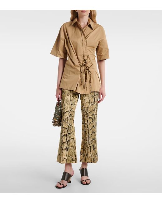 Dries Van Noten Black Wedge-Pantoletten Aus Leder