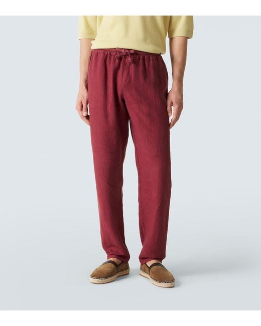 Fedeli Linen Tapered Pants for men