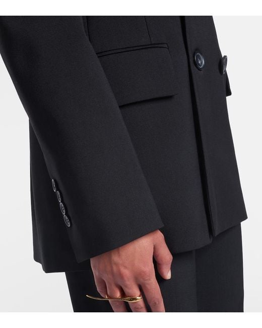 Sportmax Black Adamo Double-Breasted Wool Blazer