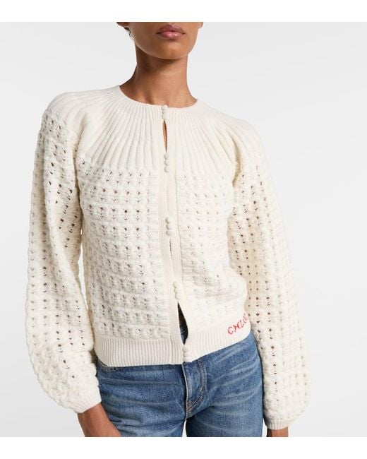 Chloé Natural Cardigan Aus Wolle Und Kaschmir