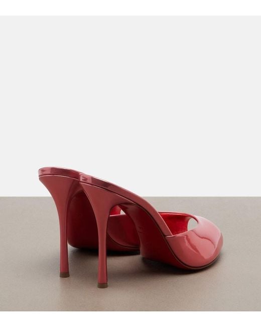 Christian Louboutin Red Me Dolly Laminated Leather Mules