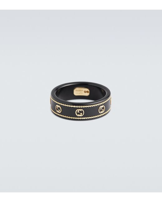 Gucci Ring Icon Interlocking G in Schwarz für Herren | Lyst DE