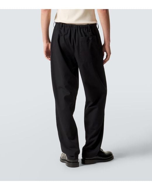 Dries Van Noten Black Cotton Straight Pants for men